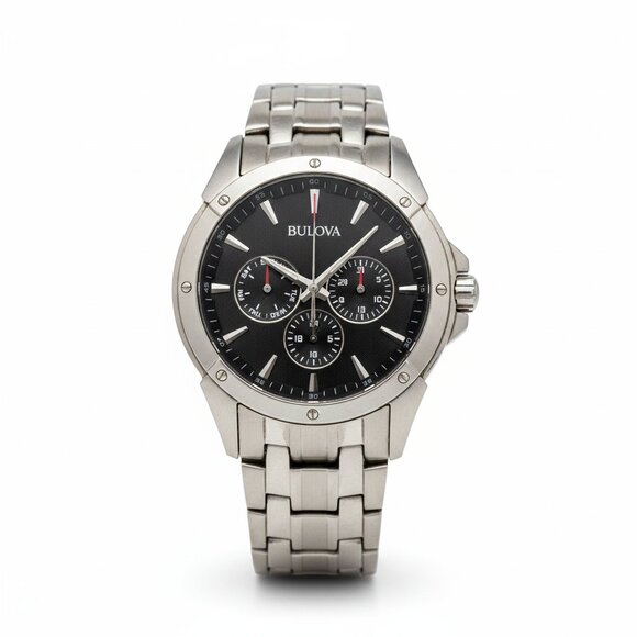 Bulova 96C107 41 mm Silver Tone Stainless Steel Case Silver Tone Bracelet Men's - Picture 1 of 7